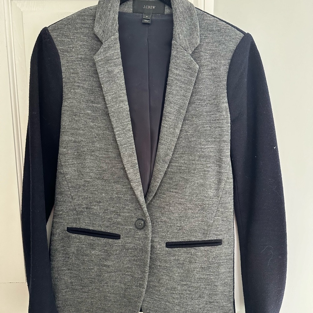J.Crew Gray and Navy knit Blazer